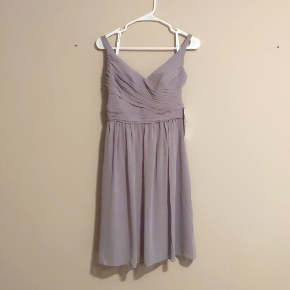 David's Bridal Grey Bridesmaid or Cocktail Dress